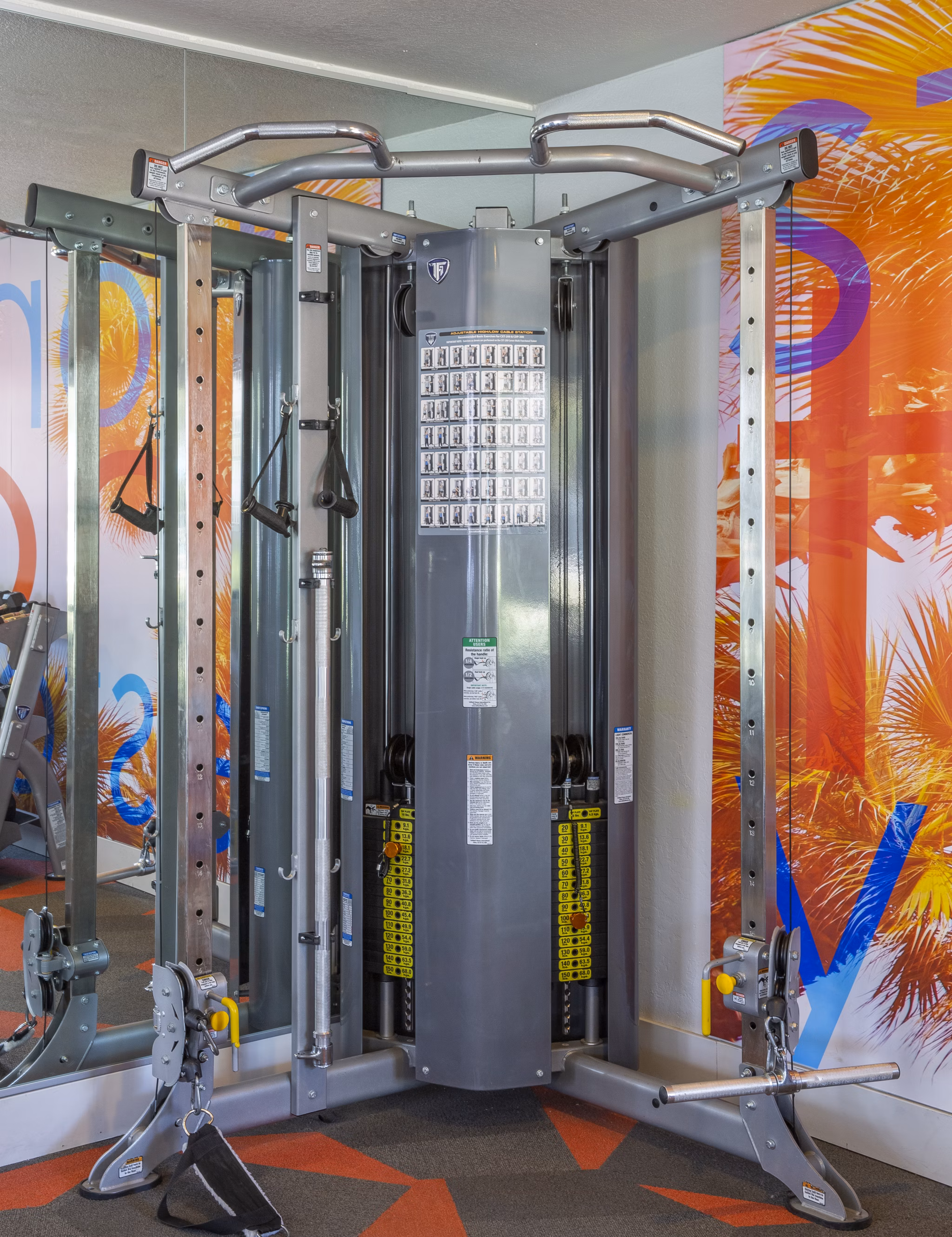 State-of-the-art fitness center featuring modern equipment at The Julia Apartments luxury community