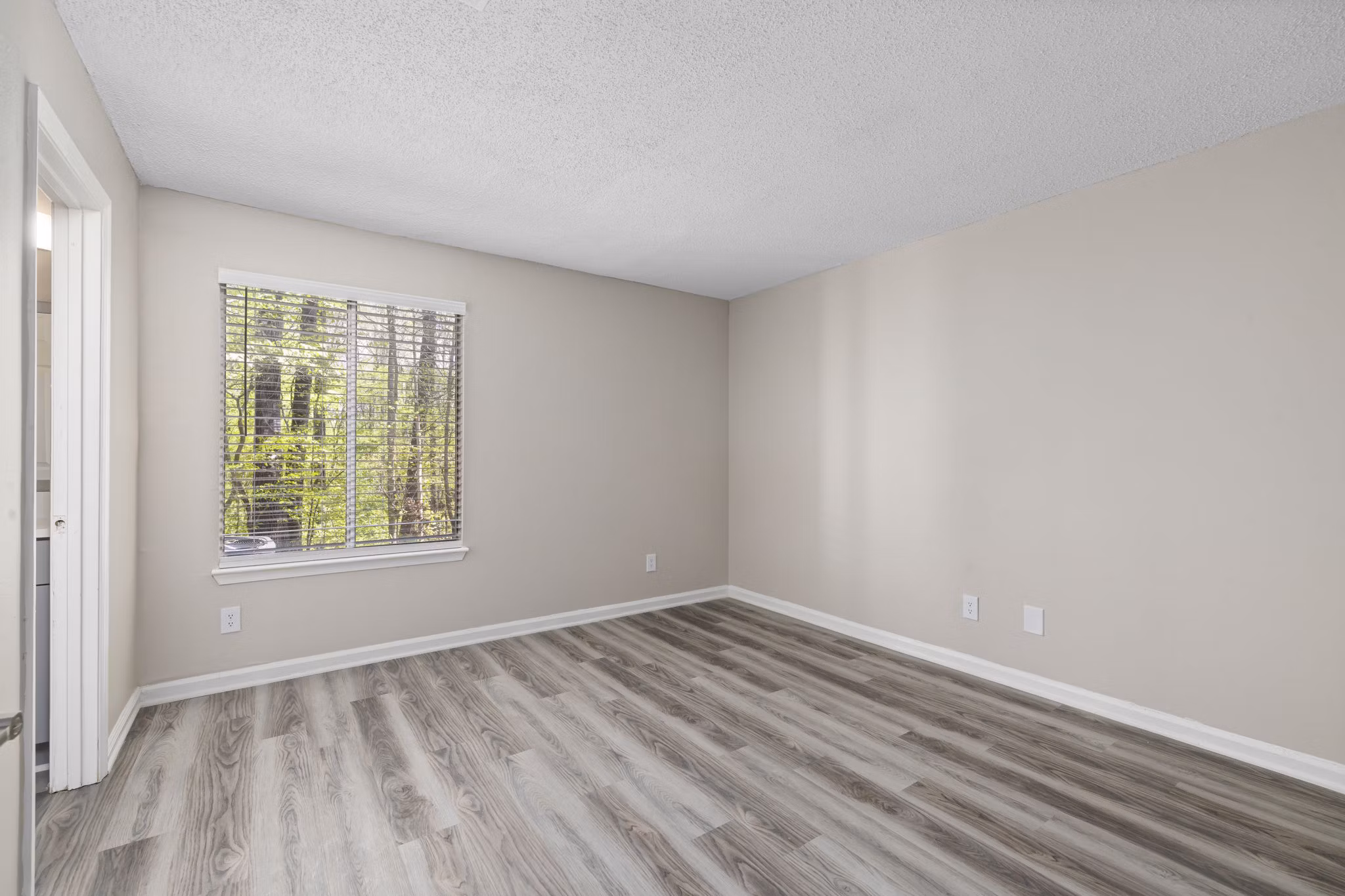 Spacious bedroom with natural light and modern decor at Madison at Adams Farm Apartments