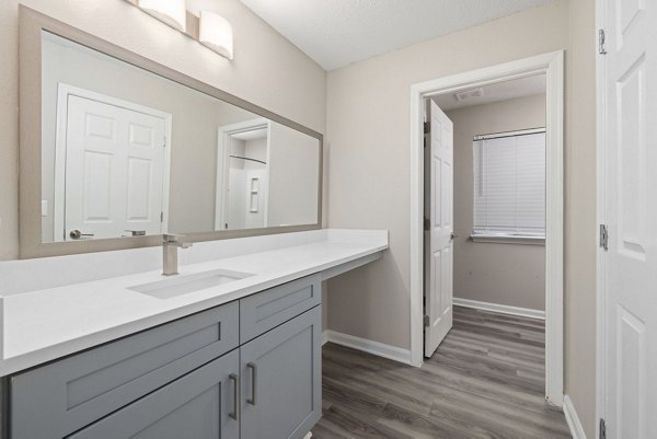 Bathroom featuring sleek fixtures and modern design at Madison at Adams Farm Apartments