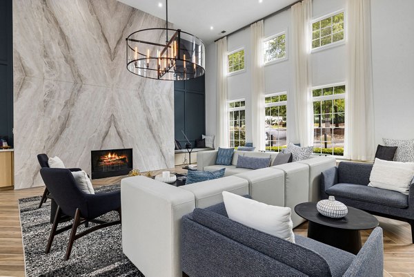 Mariners Crossing: Elegant clubhouse featuring modern furnishings and stylish decor at luxury apartments in serene surroundings