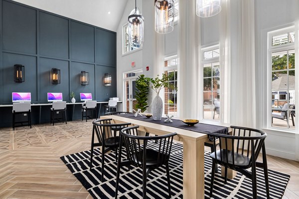 Clubhouse featuring modern furnishings at Mariners Crossing Apartments: Luxury communal space in our Greystar community
