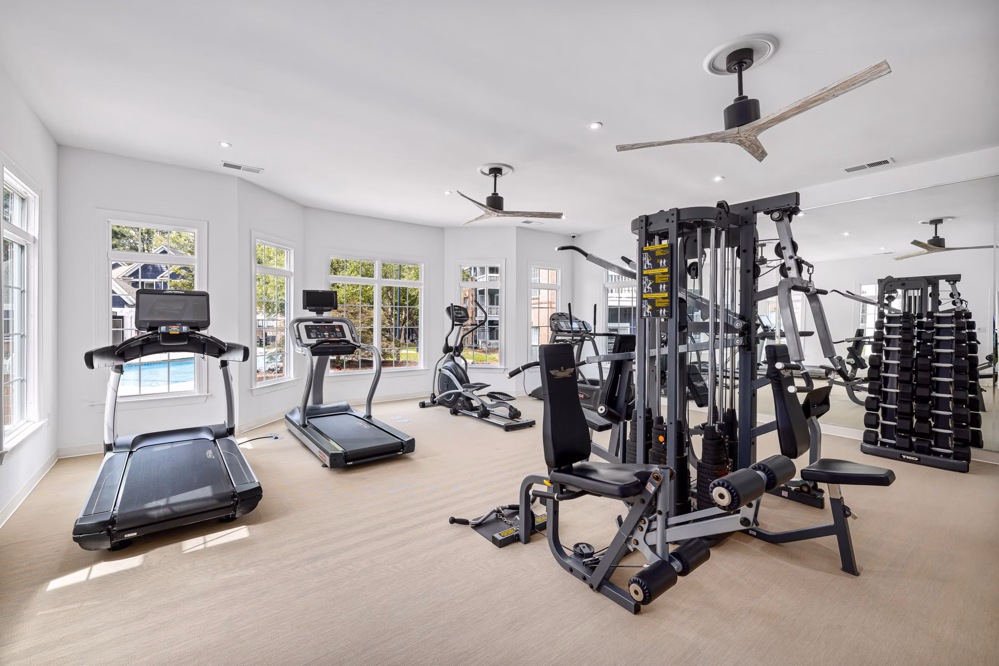 State-of-the-art fitness center with modern equipment at Mariners Crossing Apartments