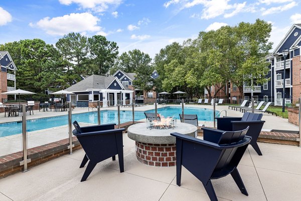 Cozy fire pit area at Mariners Crossing Apartments for outdoor relaxation