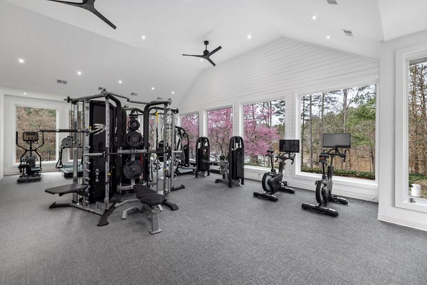 fitness center at View at Lake Lynn Apartments