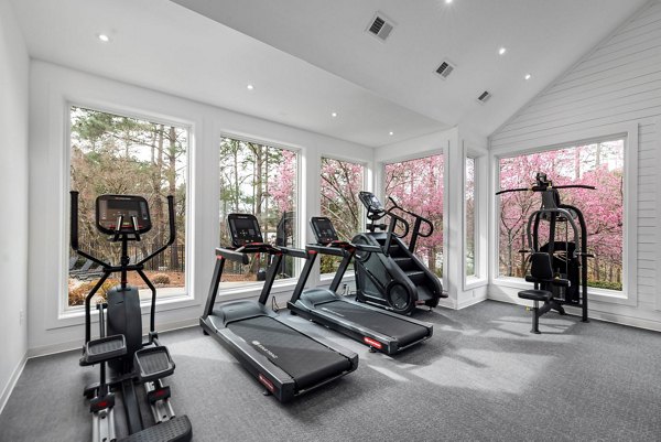 Modern fitness center with state-of-the-art equipment at View at Lake Lynn Apartments