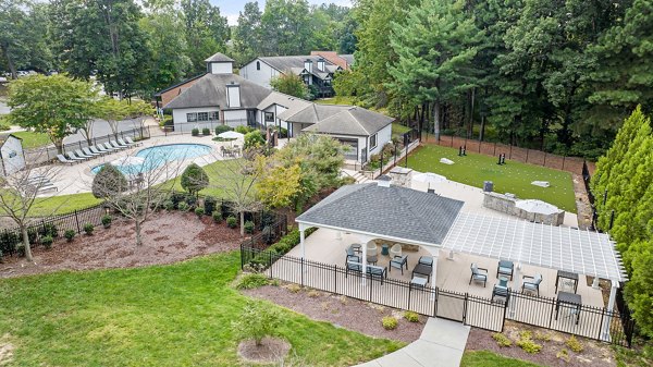 View at Lake Lynn Apartments: Scenic property view with lakeside access in North Raleigh offering luxury living options