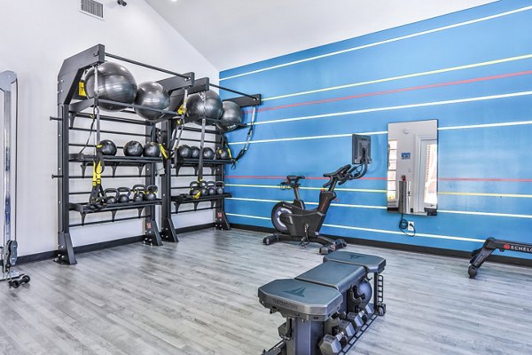 fitness center at The Quarry Alamo Heights Apartments