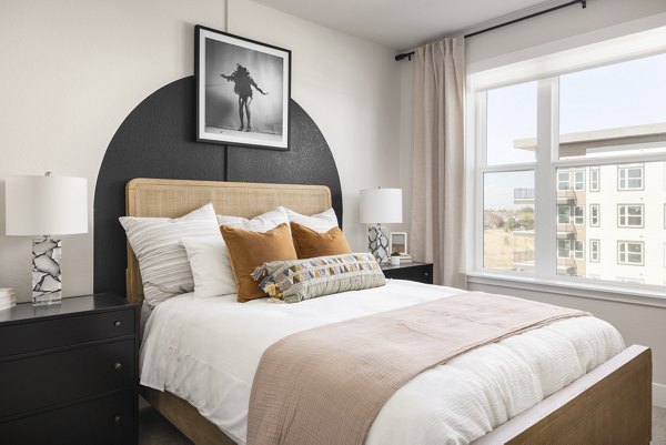 bedroom at Alexan Montview Plaza Apartments