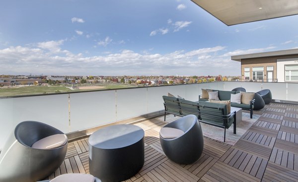 balcony/patio at Alexan Montview Plaza Apartments