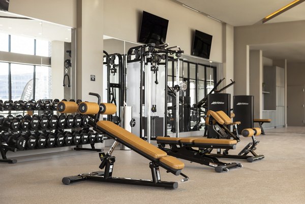 fitness center at Forge Apartments