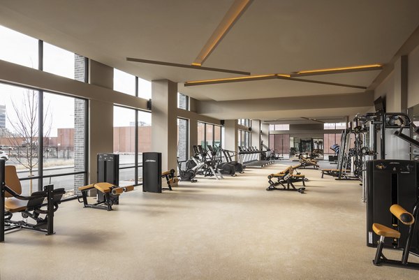 Modern fitness center with state-of-the-art equipment at Forge Apartments for luxury living