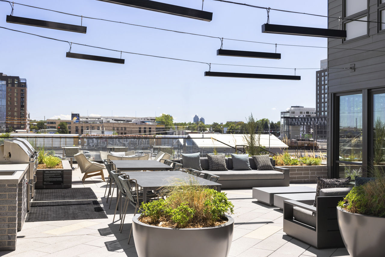 Roof deck at Forge Apartments