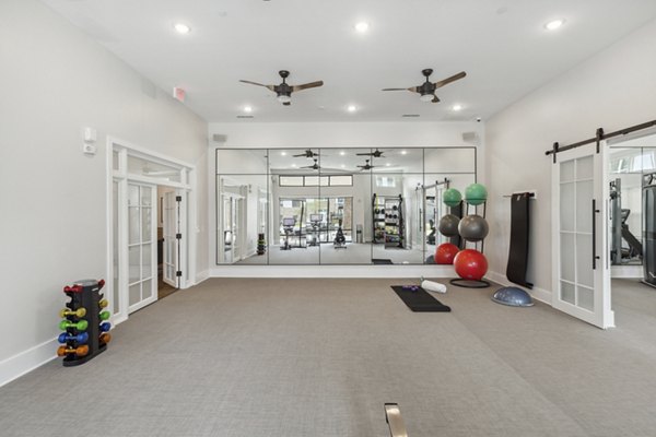 fitness center at Everleigh Deerfield Apartments 