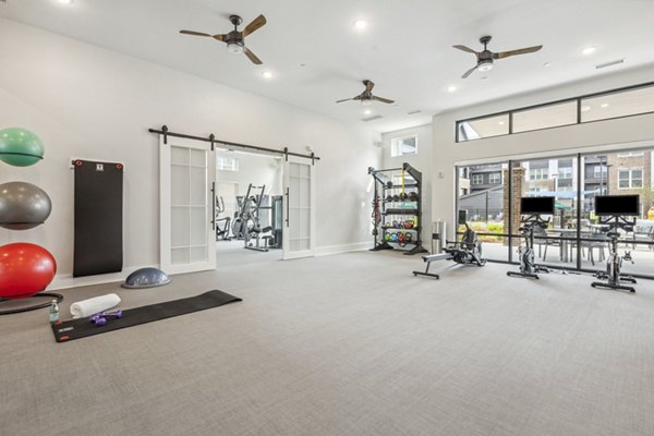 fitness center at Everleigh Deerfield Apartments 