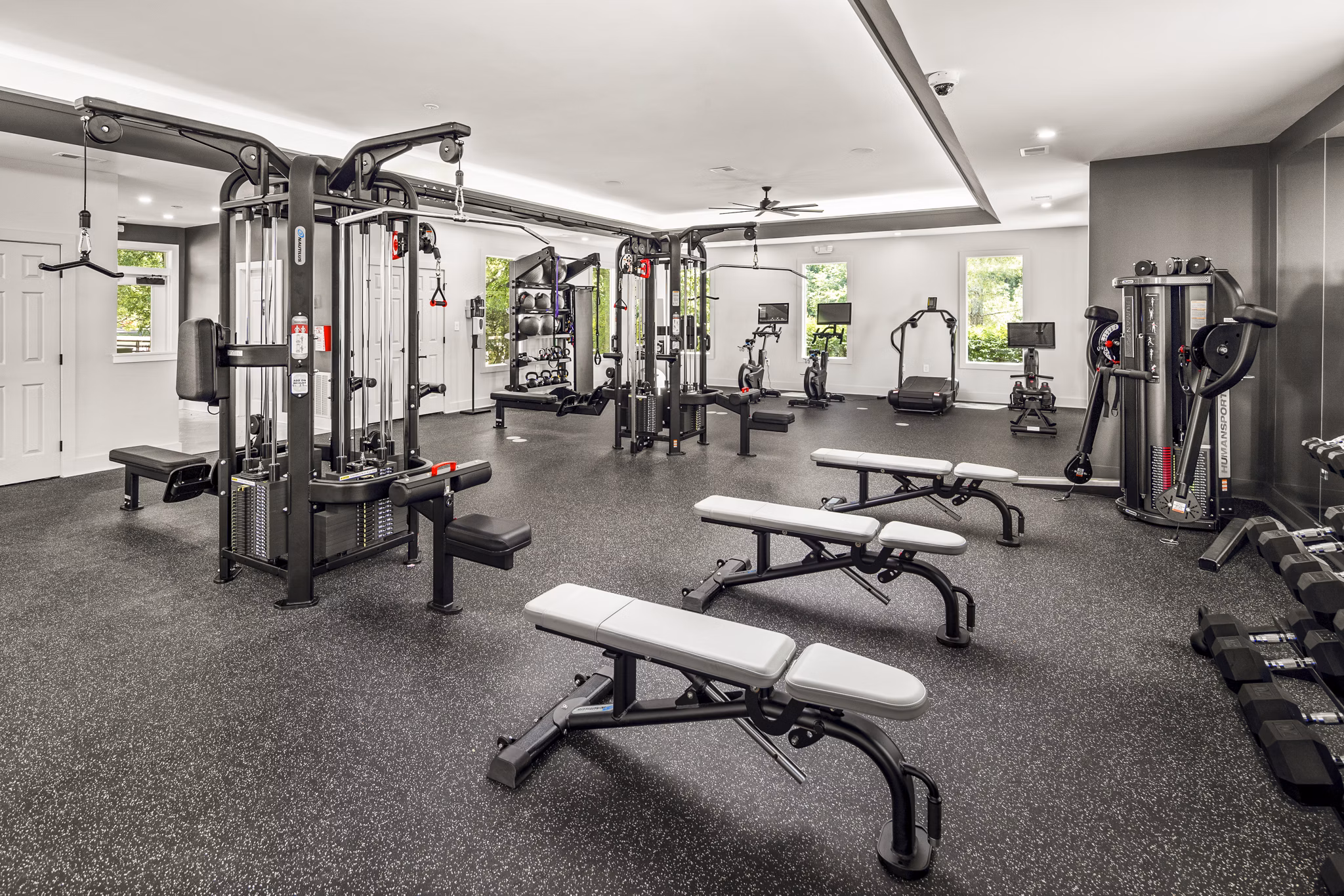 State-of-the-art fitness center with modern equipment at Ashton Brook Apartments, perfect for an active lifestyle