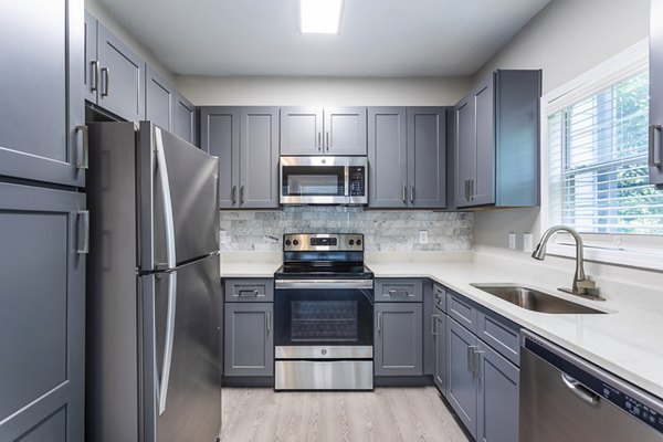 Ashton Brook Apartments: Modern kitchen with stainless steel appliances and granite countertops