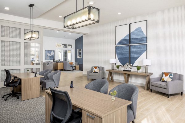 Clubhouse featuring modern seating and entertainment area at Prose Cartersville Apartments