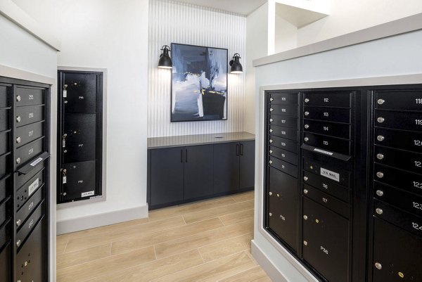 Mailroom with secure package lockers at Prose Cartersville Apartments