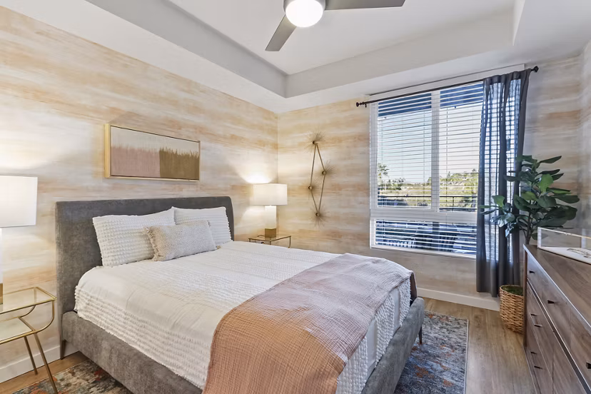 Spacious walk-in bedroom closet in Jefferson La Mesa Apartments with ample storage space