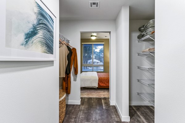 bedroom closet at Jefferson La Mesa Apartments