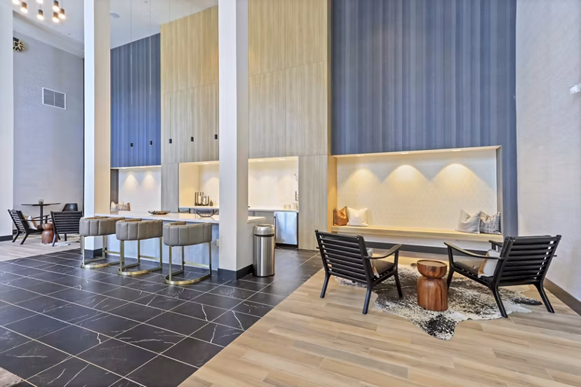 Stylish clubhouse and leasing office at Jefferson La Mesa Apartments