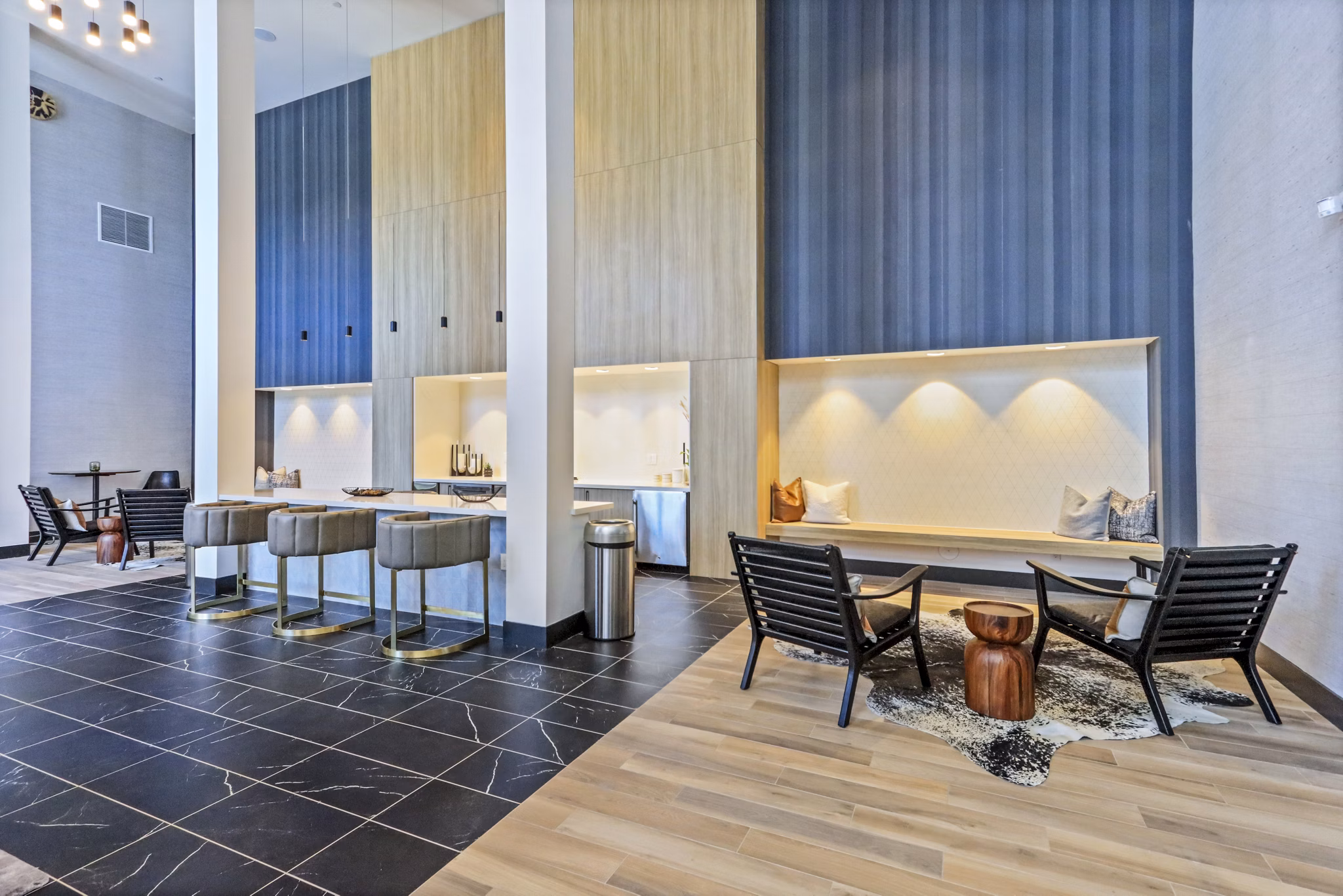 Stylish clubhouse and leasing office at Jefferson La Mesa Apartments