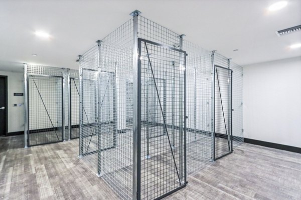 Clubhouse with secure parcel lockers at Jefferson La Mesa Apartments, offering convenient package storage for residents
