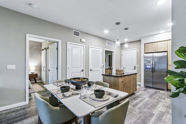 Elegant dining room with contemporary decor at Jefferson La Mesa Apartments offering luxury living spaces
