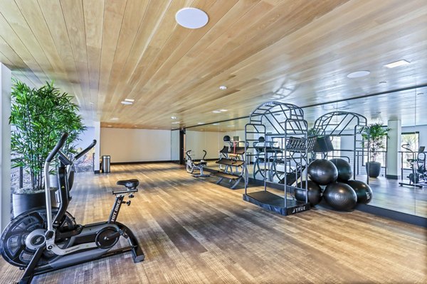 State-of-the-art fitness center with modern equipment at Jefferson La Mesa Apartments