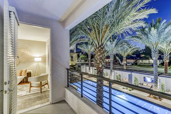 Private balcony with scenic views at Jefferson La Mesa Apartments, perfect outdoor space for relaxation and entertainment