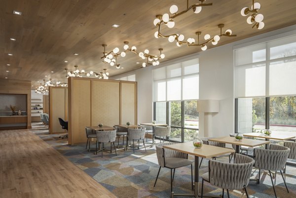 Clubhouse at The Ludlow Apartments featuring modern design elements and comfortable seating areas for residents to relax and socialize
