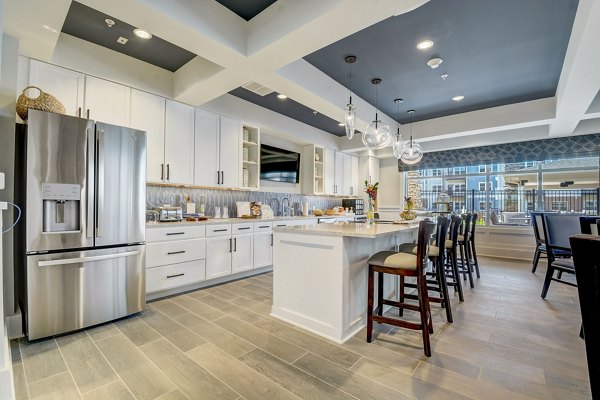 Stylish clubhouse with modern furnishings at Outlook Hamilton Apartments
