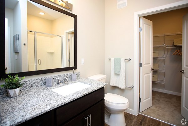 bathroom at The Orchards at Arlington Highlands Apartments