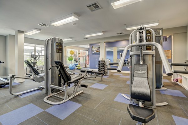 Modern fitness center with state-of-the-art equipment at The Orchards at Arlington Highlands Apartments