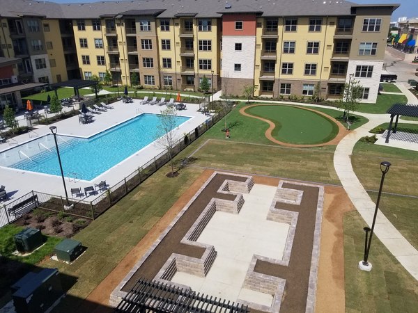 Rooftop pool with scenic views at The Orchards at Arlington Highlands luxury apartments