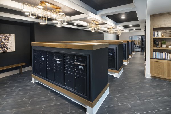 mail room at Bellamy Executive Park Apartments