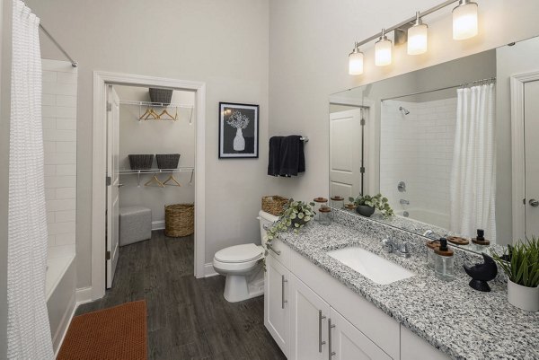 Modern bathroom with sleek fixtures in Prose McCullough Station Apartments