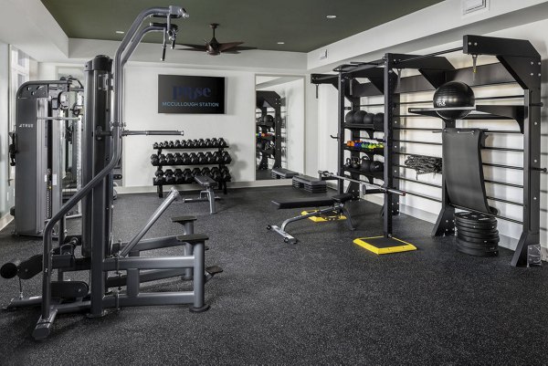 fitness center at Prose McCullough Station Apartments