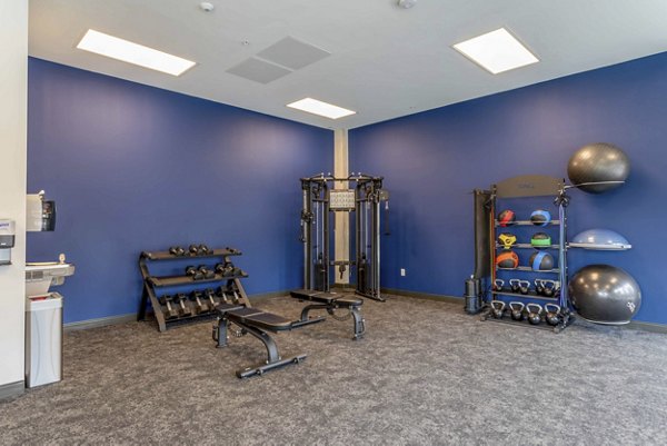 Fitness center with modern equipment at The Lydell Apartments