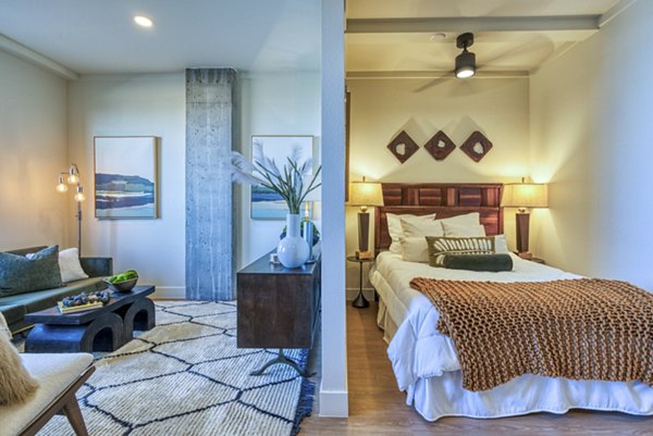 bedroom at One Seven Belleview Station Apartments