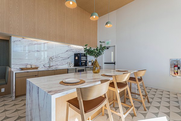 Elegant clubhouse with modern furnishings at One Seven Belleview Station Apartments, a luxury community by Greystar