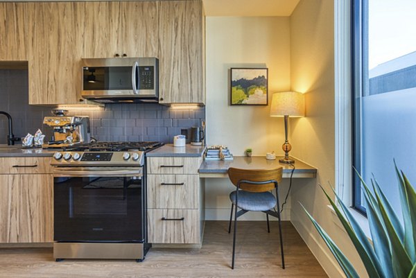 kitchen at One Seven at Belleview Station Apartments