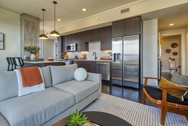 living room at One Seven at Belleview Station Apartments