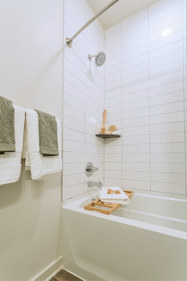 Bathroom featuring modern fixtures at Birchway Rivergate Apartments