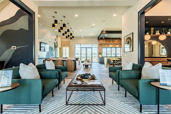 Clubhouse with modern design features at Birchway Rivergate Apartments
