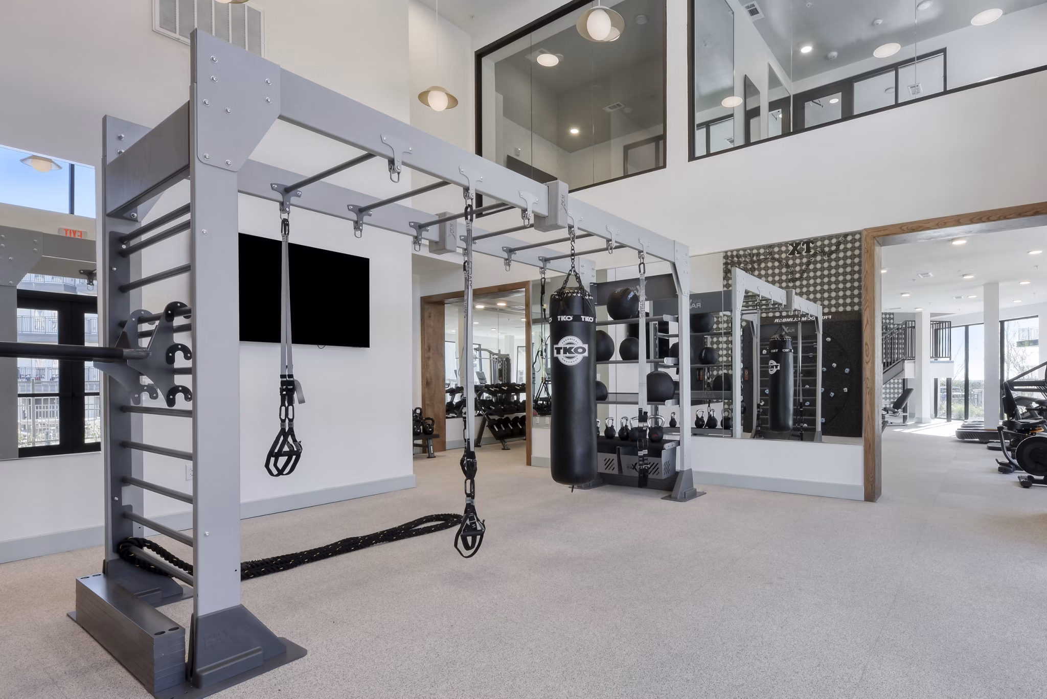 fitness center at The Cortesin at Eilan Apartments