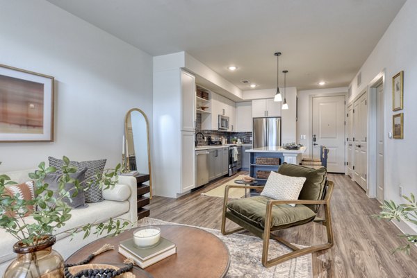 living room at The Cortesin at Eilan Apartments