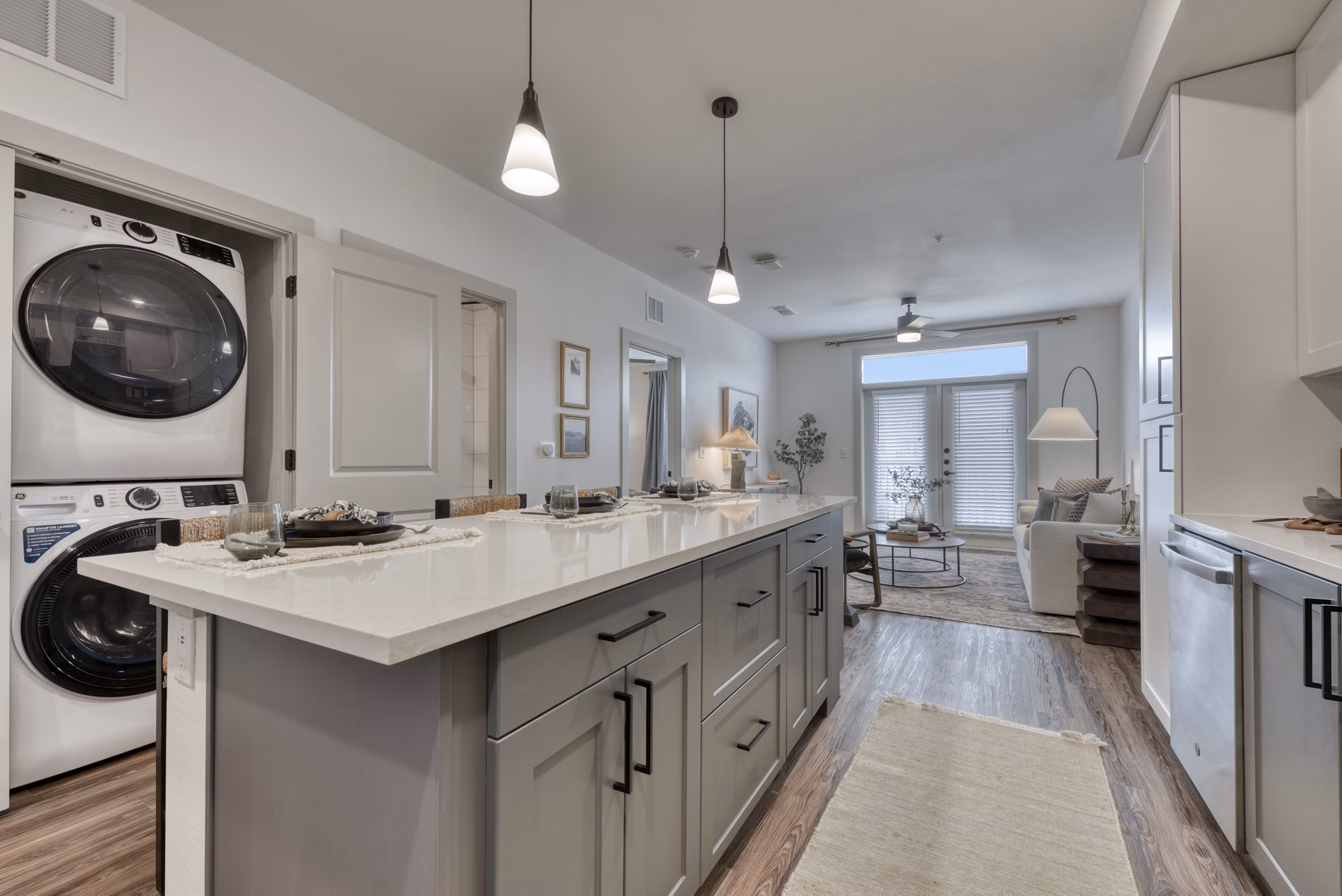 laundry room at The Cortesin at Eilan Apartments