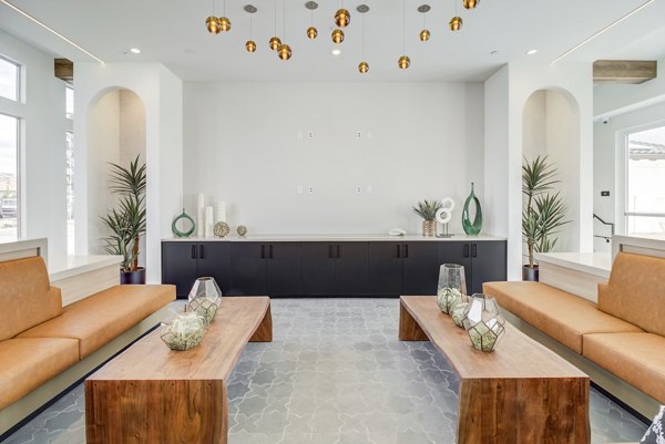 Clubhouse featuring stylish design at Vida at Morgan Hill Apartments