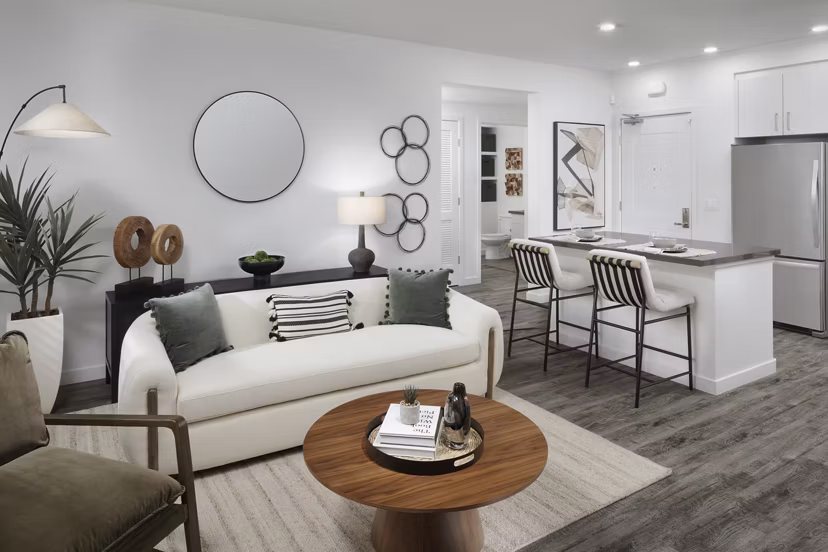 living room at Vida at Morgan Hill Apartments